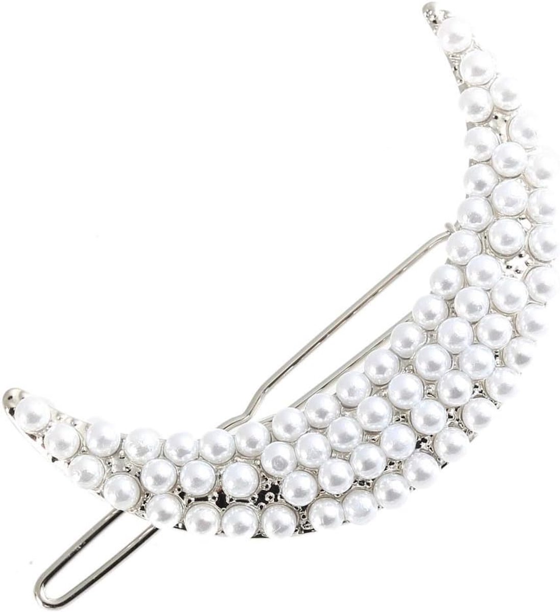 Rhinestone Moon haaraccessoires Hairpin Girls Hairpin Hairpin Side Clip Vrouwen (Color : Silverpearl)