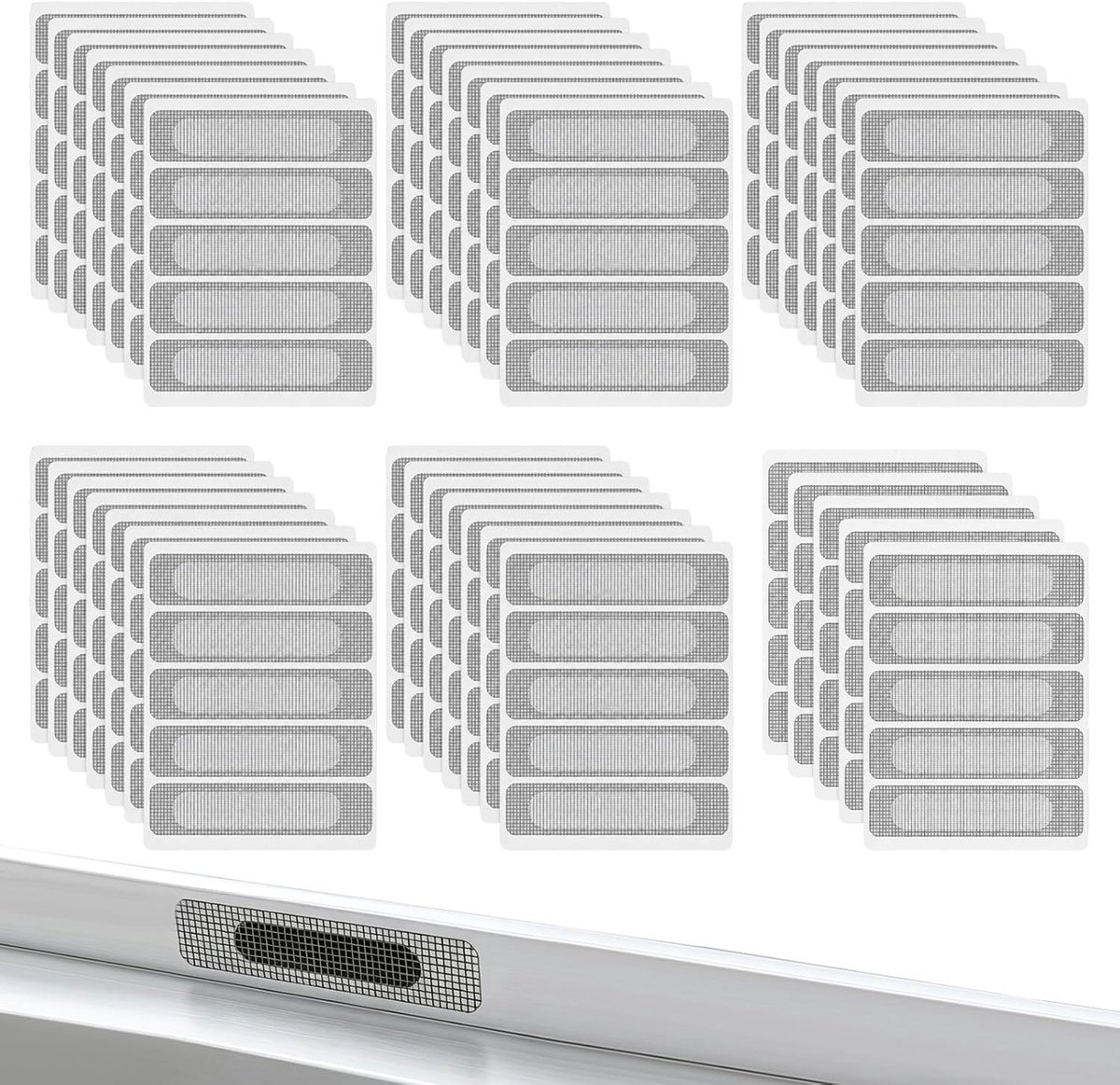 40 stuks vliegengaas, reparatieset, raamgleuf, insectenbescherming, bescherming tegen muggen, zelfklevend, voor de reparatie van schermramen