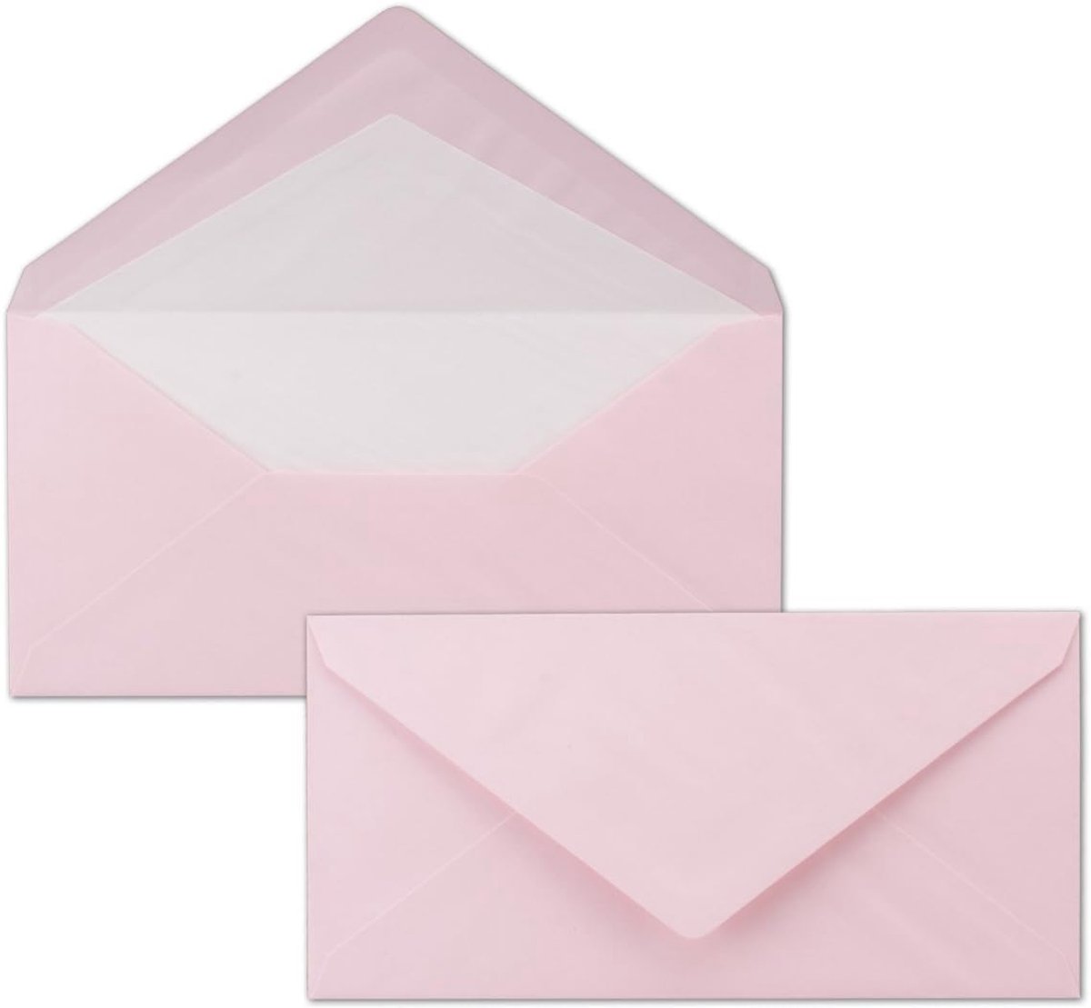 50 x DIN lang enveloppen - Roze met witte zijden binnenzijde - 11x22 cm - 80 g/m² - ideaal voor uitnodigingen, kerstkaarten, wenskaarten uit de serie Farbenfroh