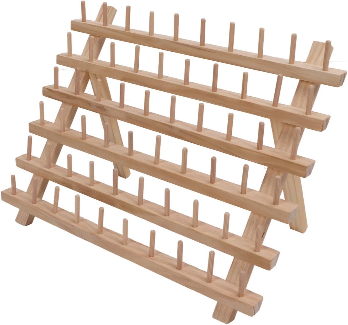 60 Klossen Houten Garenrek Opvouwbaar Beukenhouten Materiaal Garenhouder Organizer voor Borduren, Quilten en Naaien