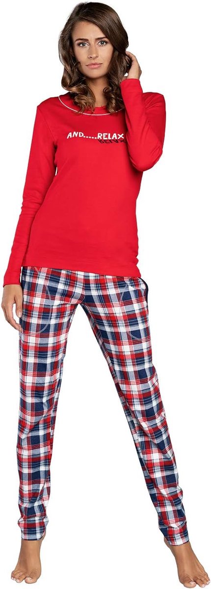 Fashion Nachtoutfit voor Dames van Katoen | Comfortabele Pyjama met Lange Mouwen en Volledige Broek | Perfect voor Slapen Loungen of Thuis Relaxen in de Winter S-XXL