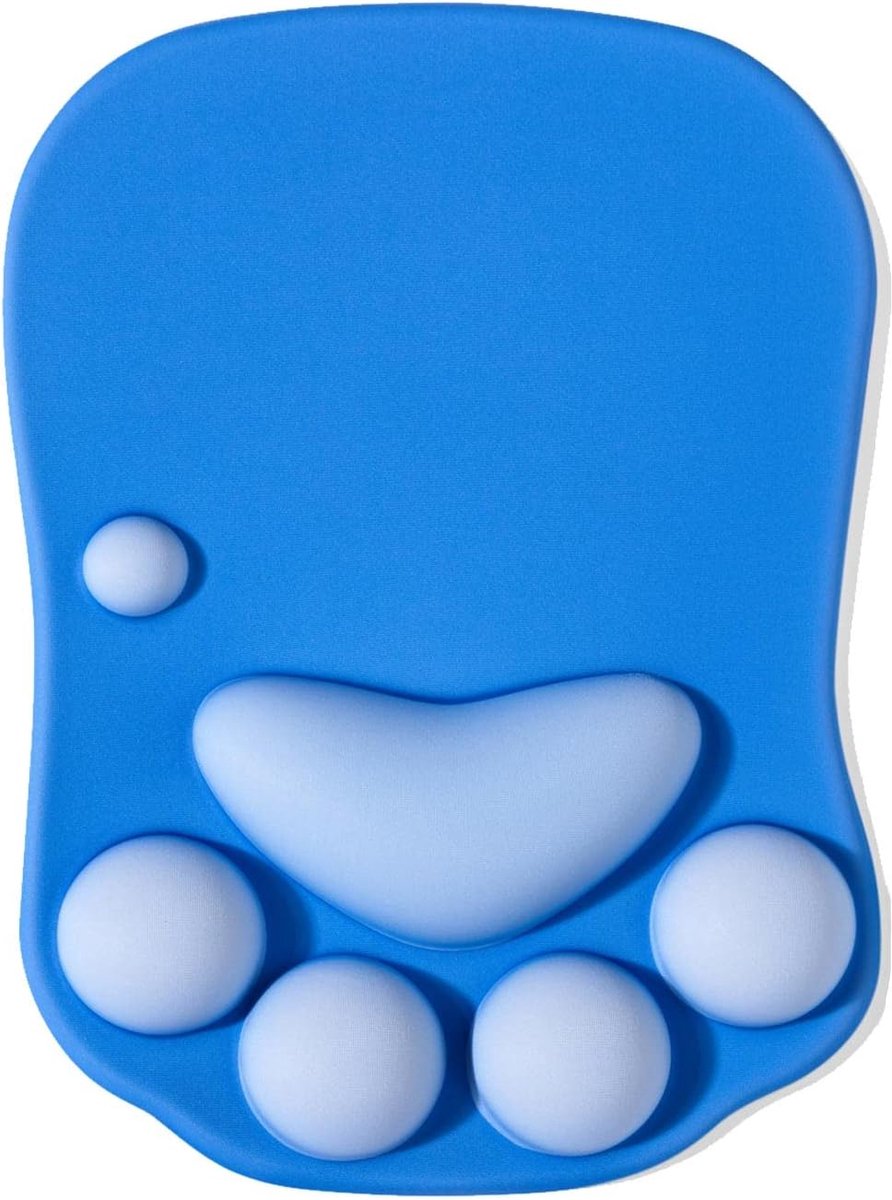 Cat Paw Muismat, Ergonomische Muismat met Polssteun, Siliconen Gel Mouse Pad, voor thuis/kantoor/gaming, Donkerblauw