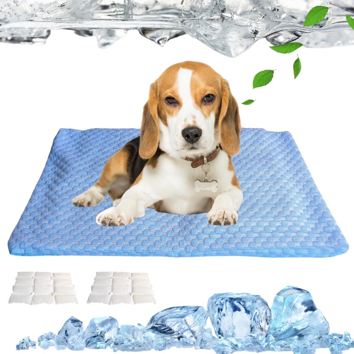 Koelmat voor honden, duurzaam, krasbestendig oppervlak, onmiddellijke zelfkoelende mat voor honden en katten (blauw, M)