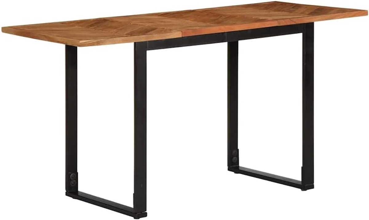 Acaciahout Eettafel met ijzeren frame Rechthoekig 140 x 70 x 75 cm