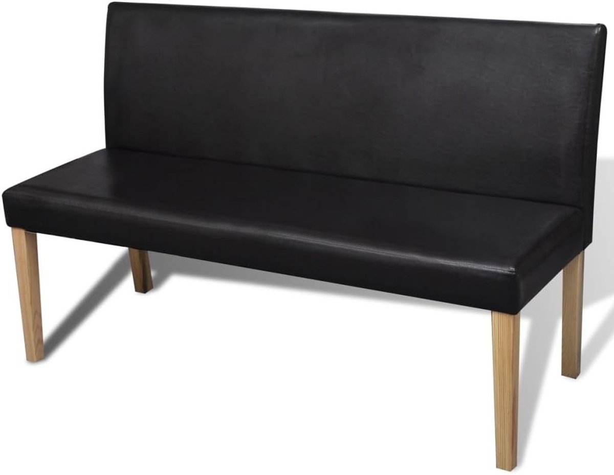 Yorten Kunstlederen bank lederen bank zitbank kunstlederen bank gestoffeerde sofa woonkamerbank 139,5 x 50 x 86 cm (B x D x H) donkerbruin