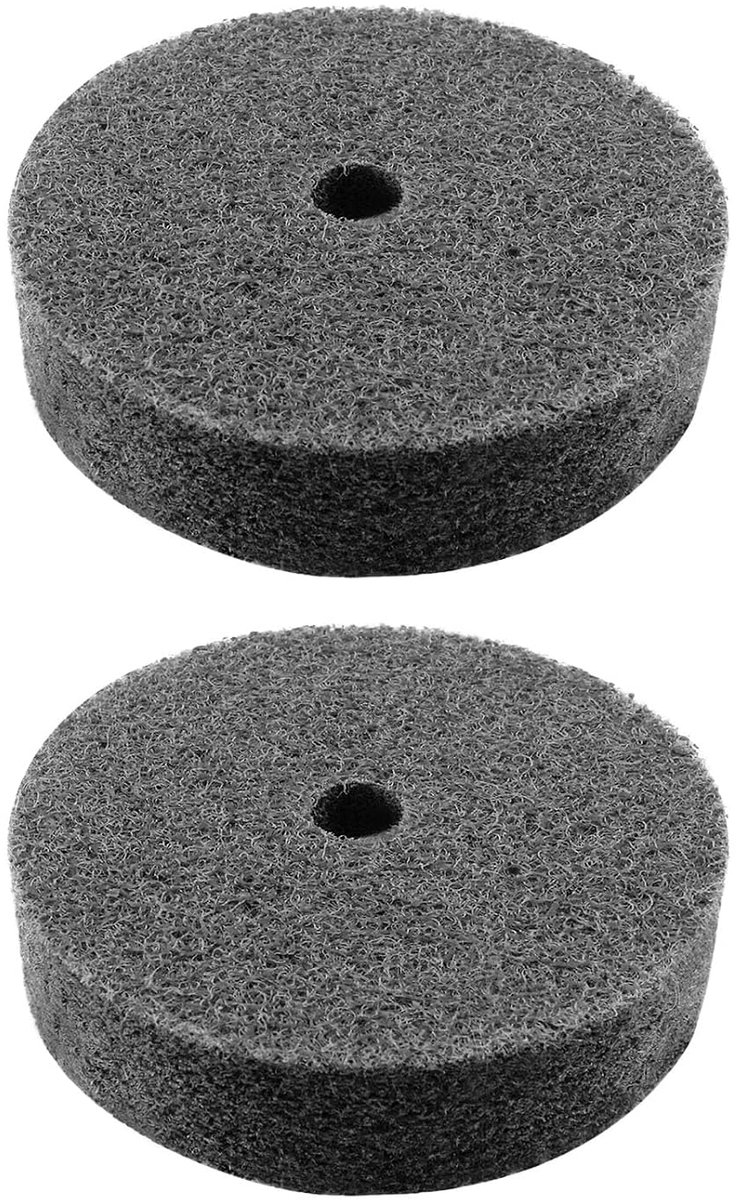 2 stks Fiber Nylon Polijsten Wiel 3 "Buffing Wheel Schuren Pad voor Haakse Slijper Metaal Hout Plastic Polijstmachine 75x20x10mm K180, Grijs