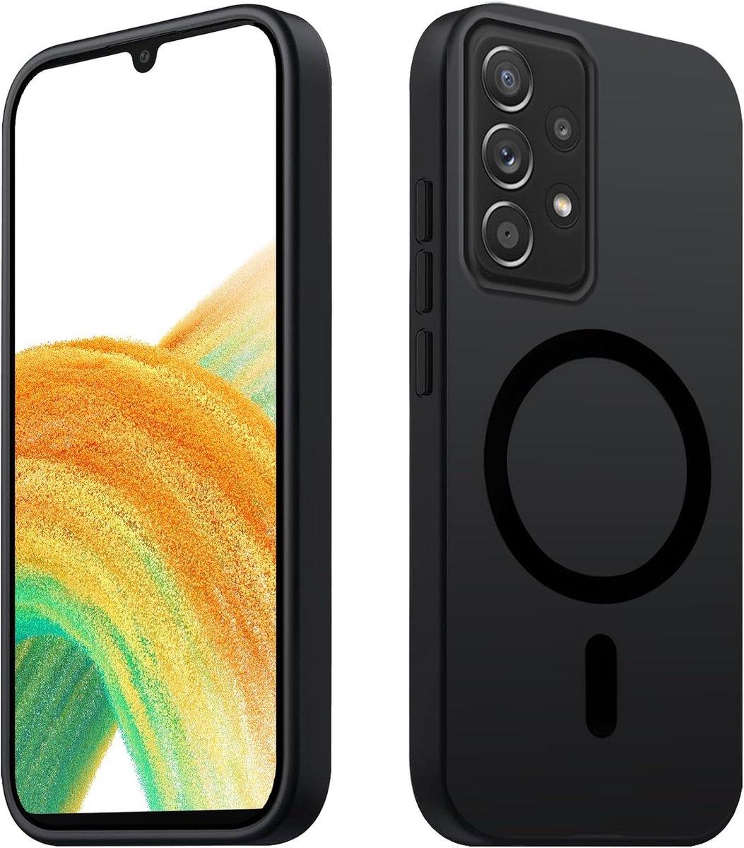 Magnetische telefoonhoes voor Samsung Galaxy A33 5G, mat doorschijnende telefoonhoes voor Samsung A33 PC achterkant, krasbestendige TPU valbescherming, stootvast, anti-vingerafdruk, mat