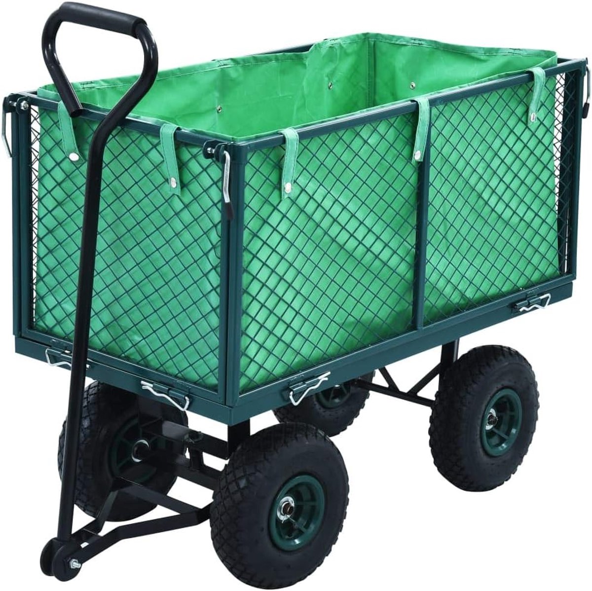 Tuinwagen, bolderkar, belastbaar tot 350 kg, groen, 350 kg