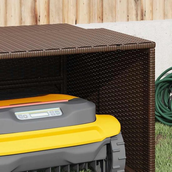 Garage voor robotmaaier, schuilplaats voor grasmaaiers, PE-rotan — afbeelding 4