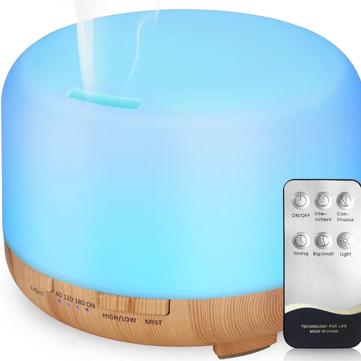 KLS® Humidifier - Humidifier en Diffuser - Oplaadbaar - Blauw - 13cm x 13cm x 10cm