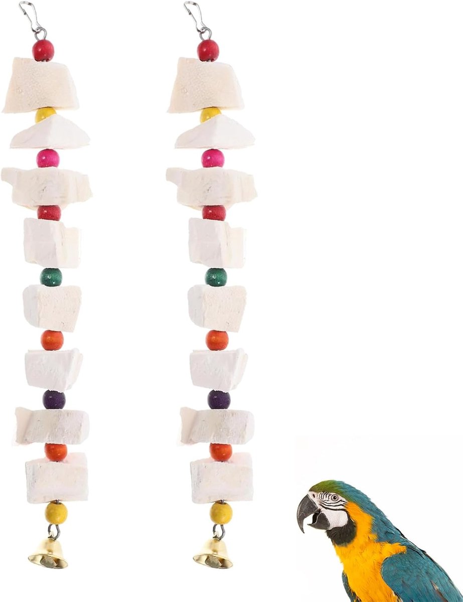 Speelgoed met inktbotten, inktbotten voor parkieten, accessoire voor vogelkooi met haak, papegaaienspeelgoed voor parkieten, valkparkieten en onafscheidelijk