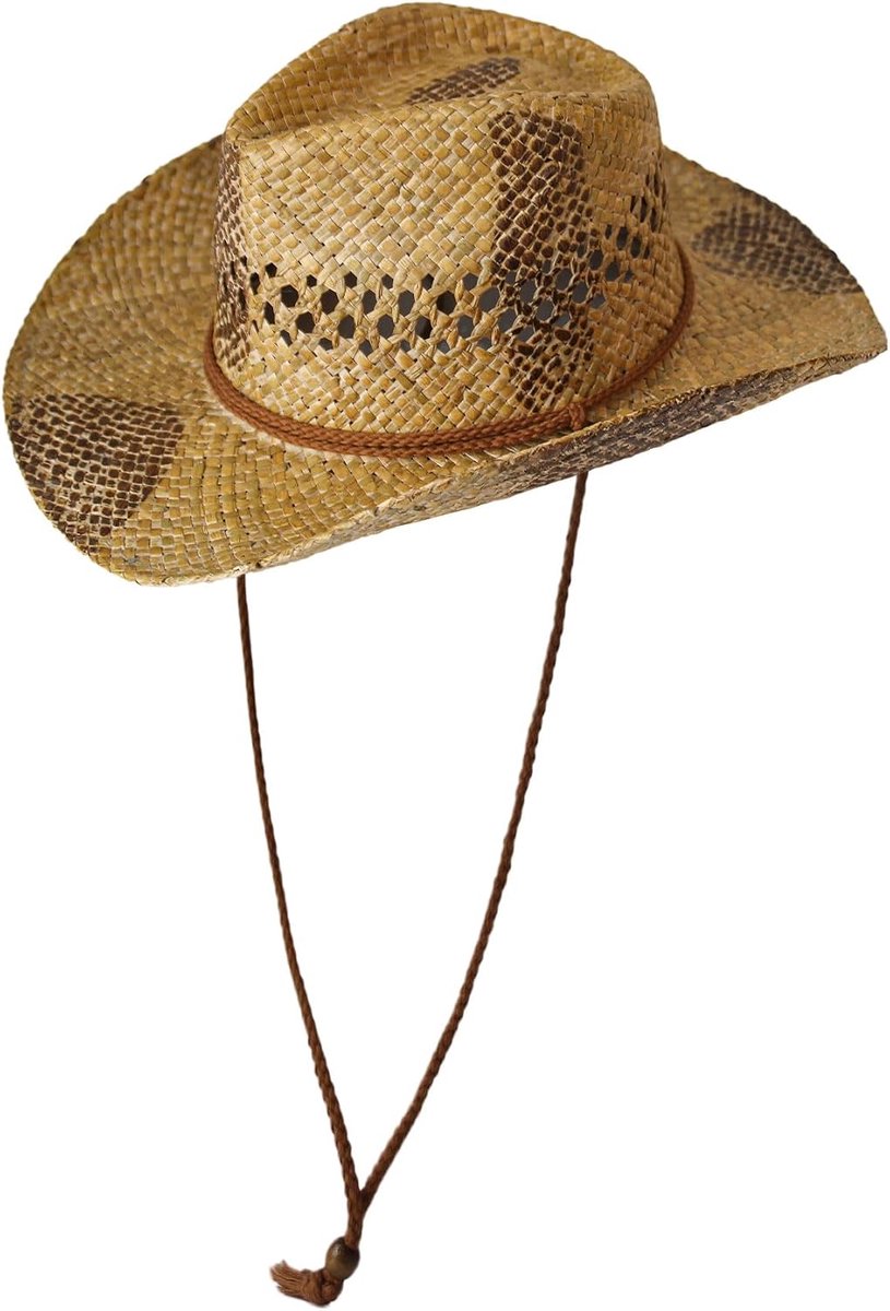 Cowboyhoed, strohoed, Panama, met westernband, uniseks, eenheidsmaat, dames, heren, zomer, Coachella, strand, country-stijl, Braziliaans, boho, koloniale stijl, raffia, naturel