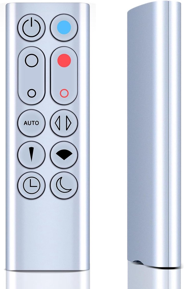 Vervangende afstandsbedieningsset voor Dyson Pure Hot + Cool Purifier Fan Heater HP02 HP03, zilver