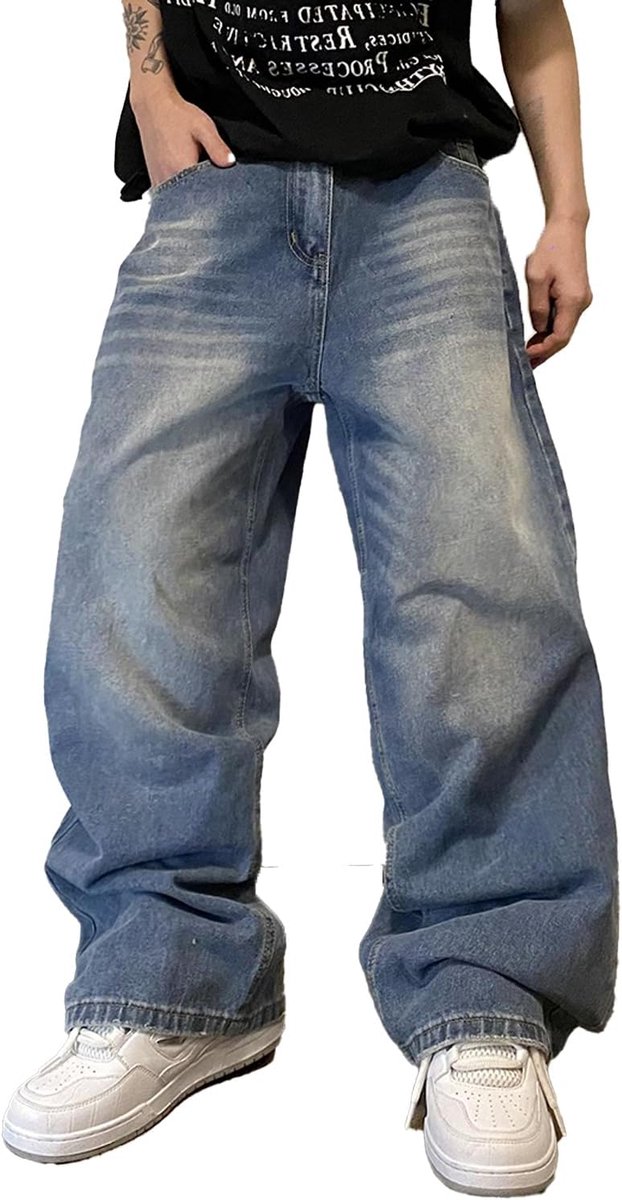 Jeans Y2K Hip Hop Wijd gesneden Denim Broek Skater Jeans