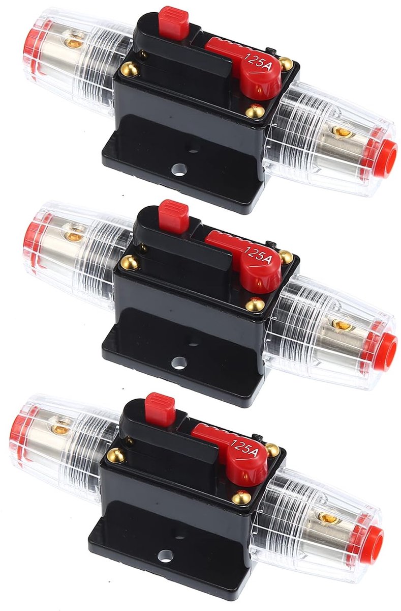 ABSOPRO Auto Reset Zekeringhouder 125A DC 12-48V (Verpakking van 3)