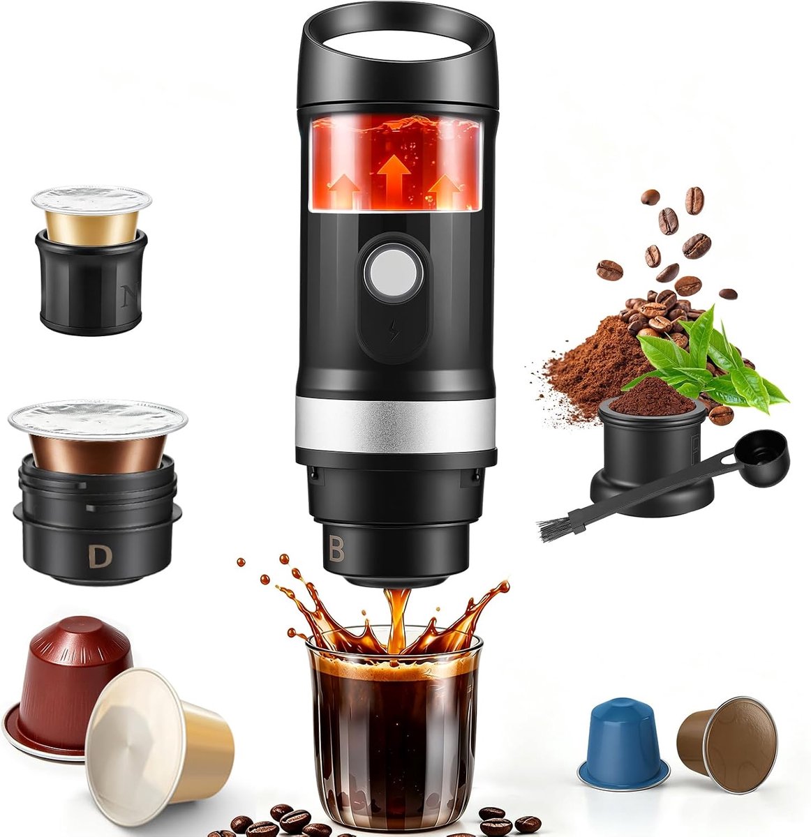 Koffiezetapparaat, 25 bar, oplaadbaar, zelfverwarmend