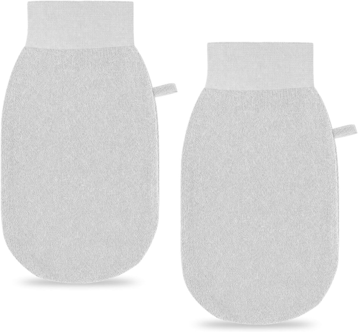 Handschoen, 2 Stuks Dubbelzijdige Mitt, Verwijdt Dode Huidcellen, Dieptereiniging Lichaam, Grijs