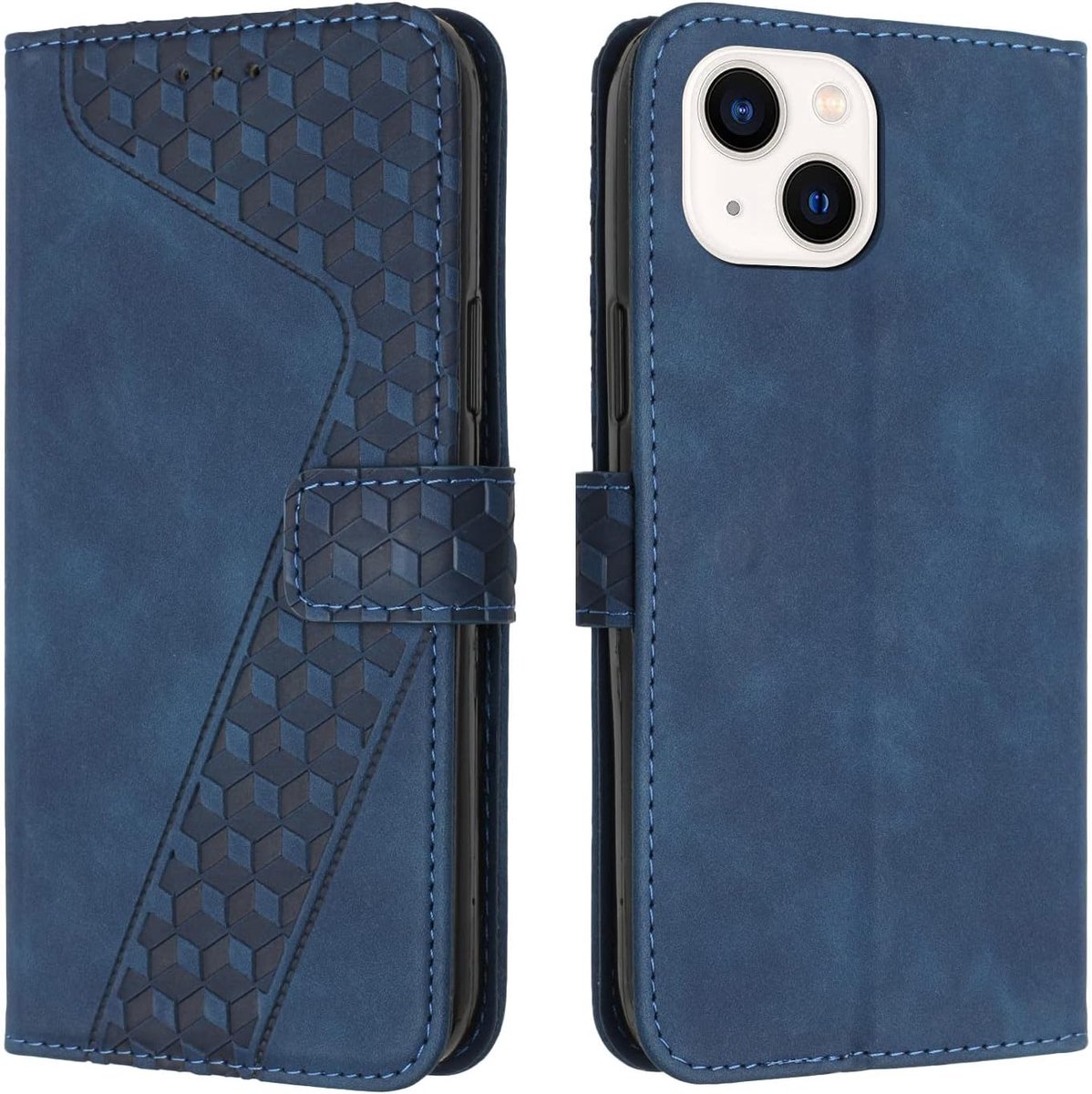 Hoesje voor iPhone 14 Plus, Lederen Portemonnee Telefoonhoesjes met Standaard Magnetic Shockproof Flip Leather Wallet Book Case（Blauw）