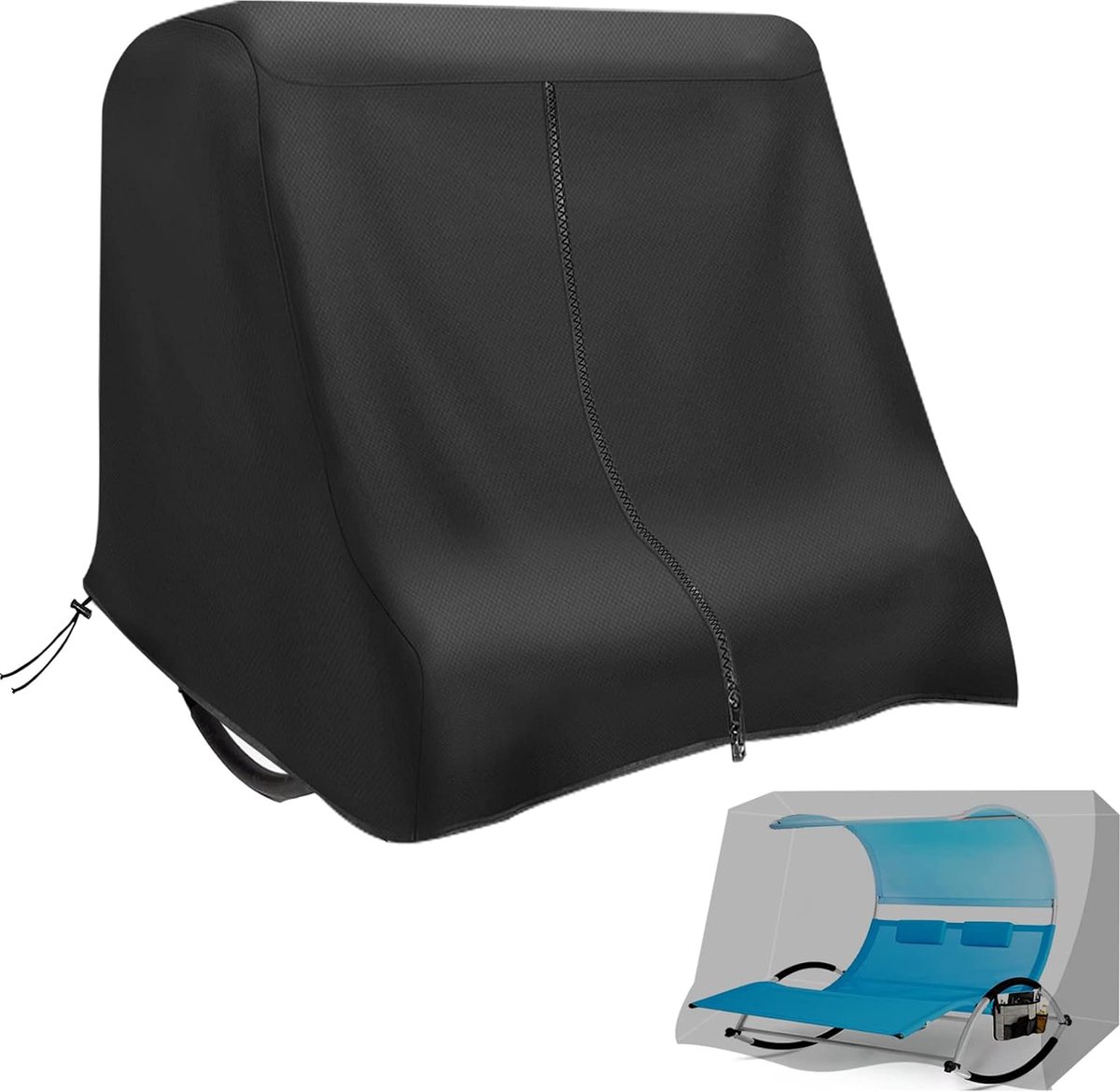 Beschermhoes voor ligstoel, 2-zits, 160 x 190 x 180 cm, 420D, waterdichte hoes voor zonnebed, tweepersoonsbed, dekzeil voor ligstoel, 2-zits schommelstoel