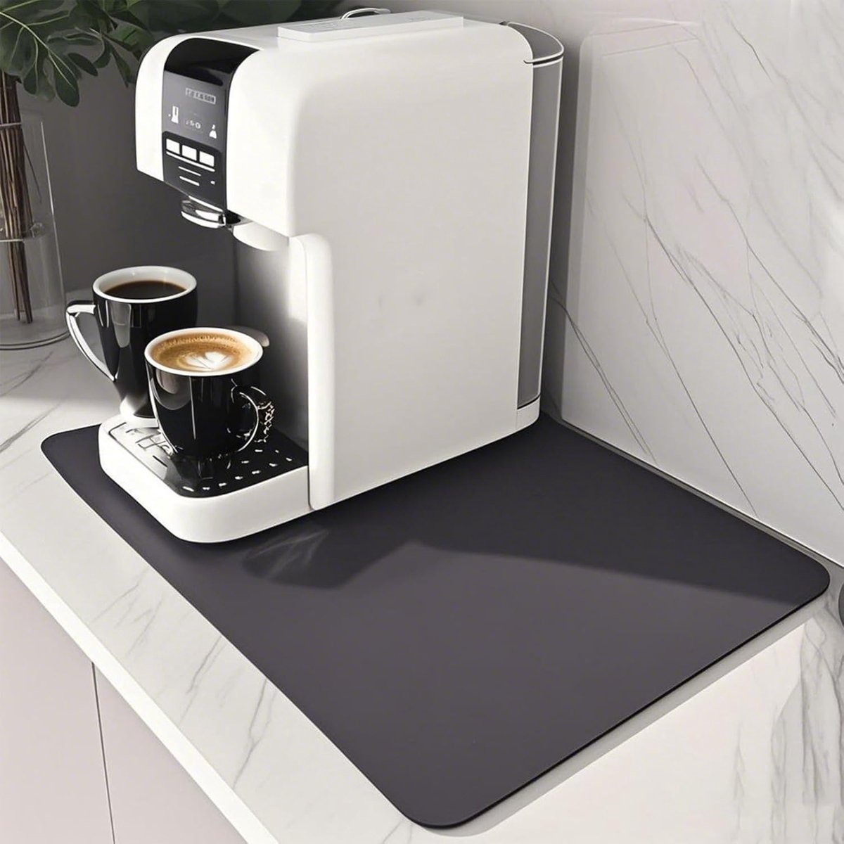 Mat onderlegger 1 stuk koffiemat 40 x 30 cm koffiemachine pads afdruipmat servies, onderlegger voor volautomatische koffiemachine (donkergrijs)