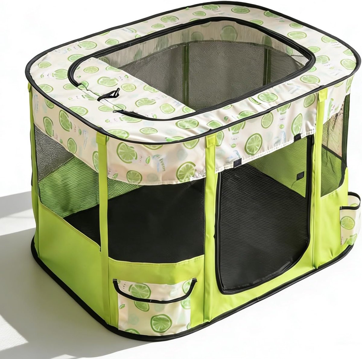 Hondenhok Huisdier hek 80x60x55cm Opvouwbare Huisdier box Rechthoek Bezorgkamer Kattennest Cat den Cat hut Puppy huis Kennel Gesloten Huisdieren Tent met draagtas (Citroen)