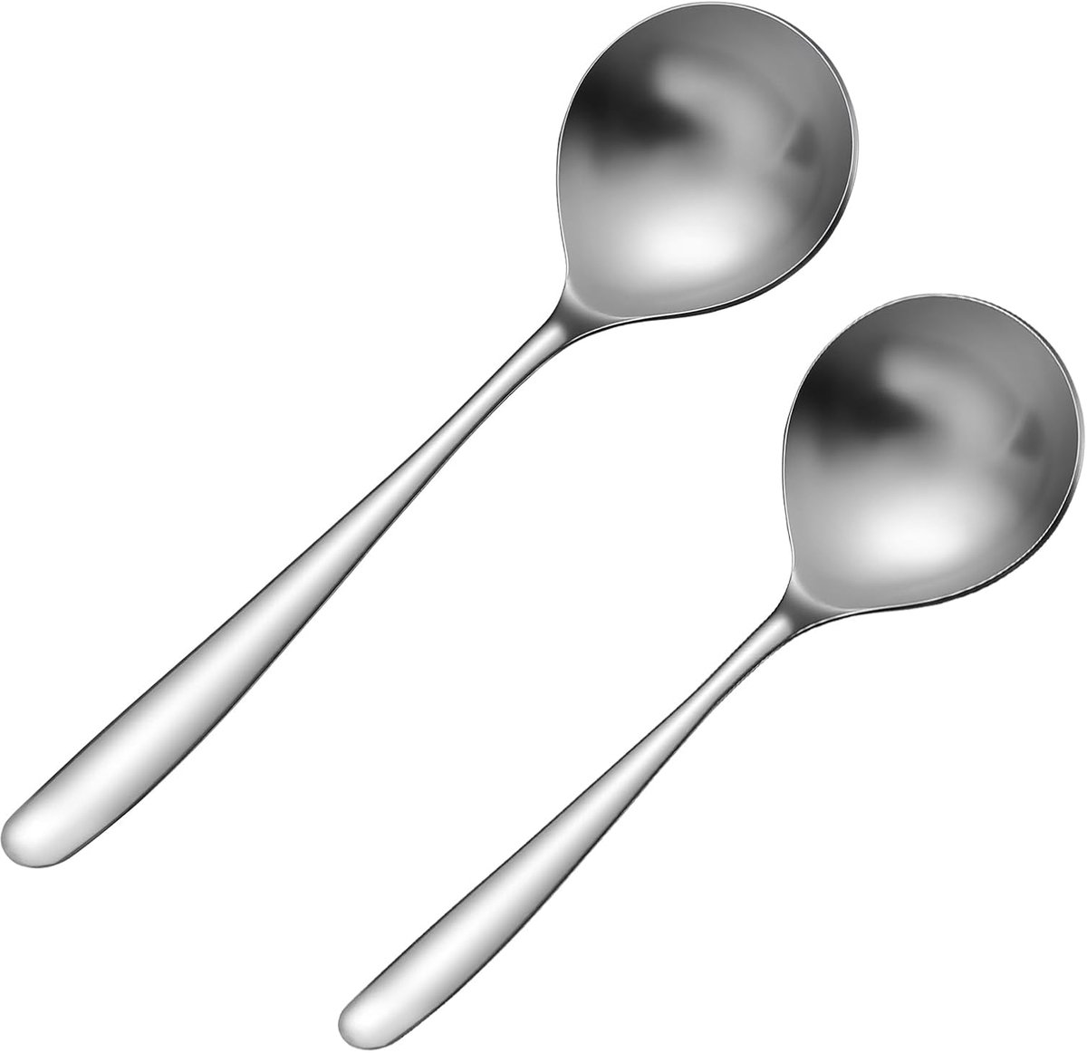 Sauslepel, 2 stuks roestvrijstalen scheplepels, soeplepel, sauslepel, saulepel, lepel van lepel met verdikte kop, rechte lepel voor hot pot voorgerechten, restaurantlepel, stooflepel