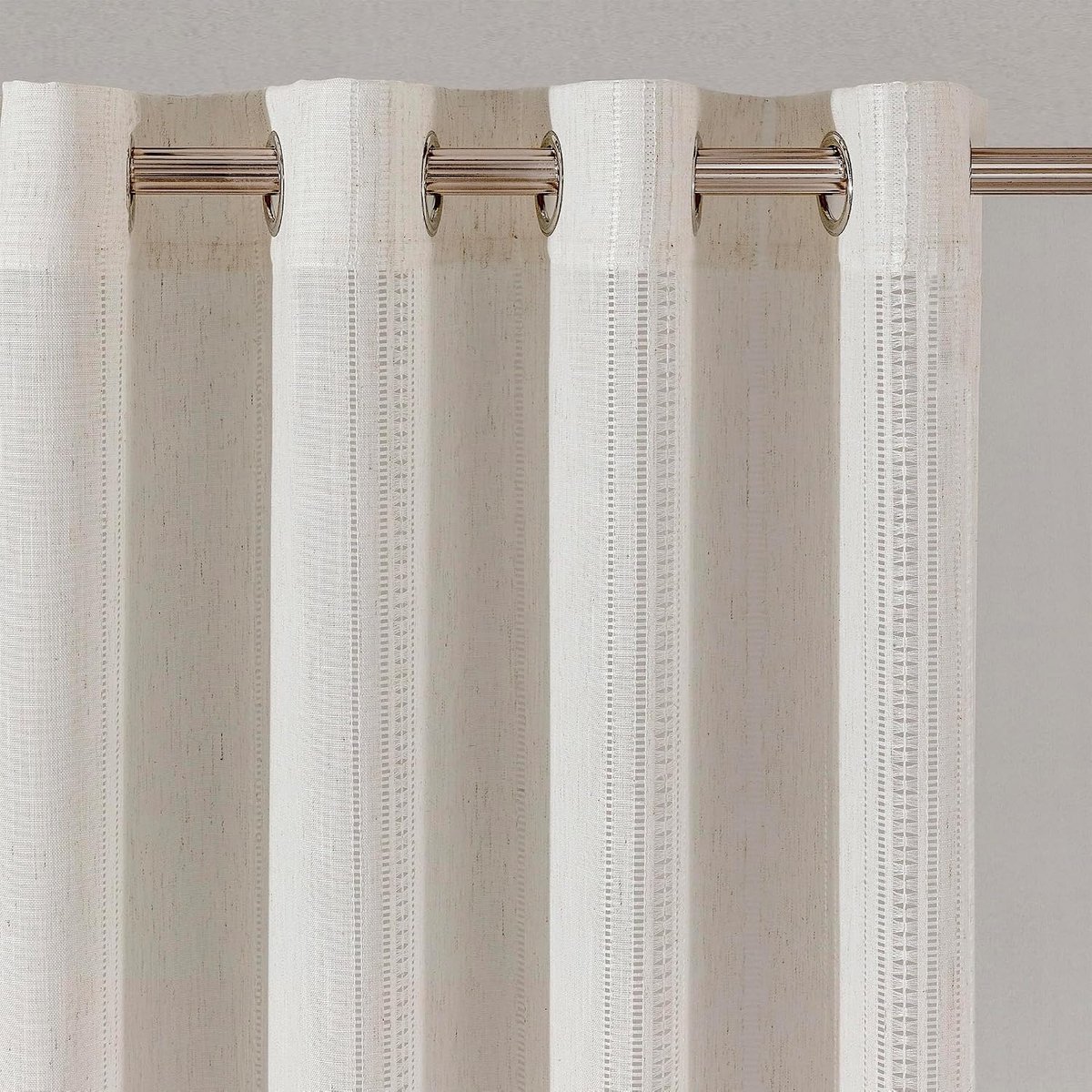 woonkamer, modern, beige, met inslagringen, linnen, gordijn, boho, vintage, geweven gaten, macramé, gehaakt gordijn voor slaapkamer, half-transparant, landhuis, natuur, mousseline