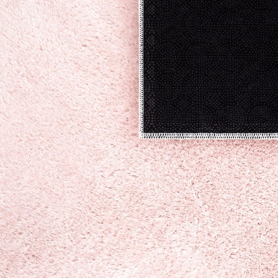 Home Vloerkleed Kinderkamer Meisjes Jongens Pastel Effen Kleur Modern Wasbaar, Kleur:Roze, Maat:200 cm Vierkant — afbeelding 3