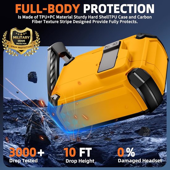 For AirPods Pro 3 Case, Auto-Locking-Yellow — afbeelding 4