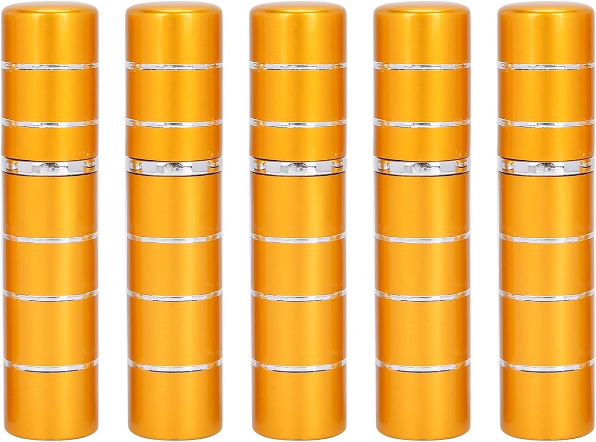 5 stuks 5 ml parfum lege fles mini spray container hervulbare verstuivers dispenser (Goud)