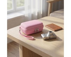 Tas voor compacte camera, digitale cameratas voor compacte digitale camera Sony ZV-1, Ricoh GR, Canon G7, SX720 en accessoires en SD-kaart (roze)