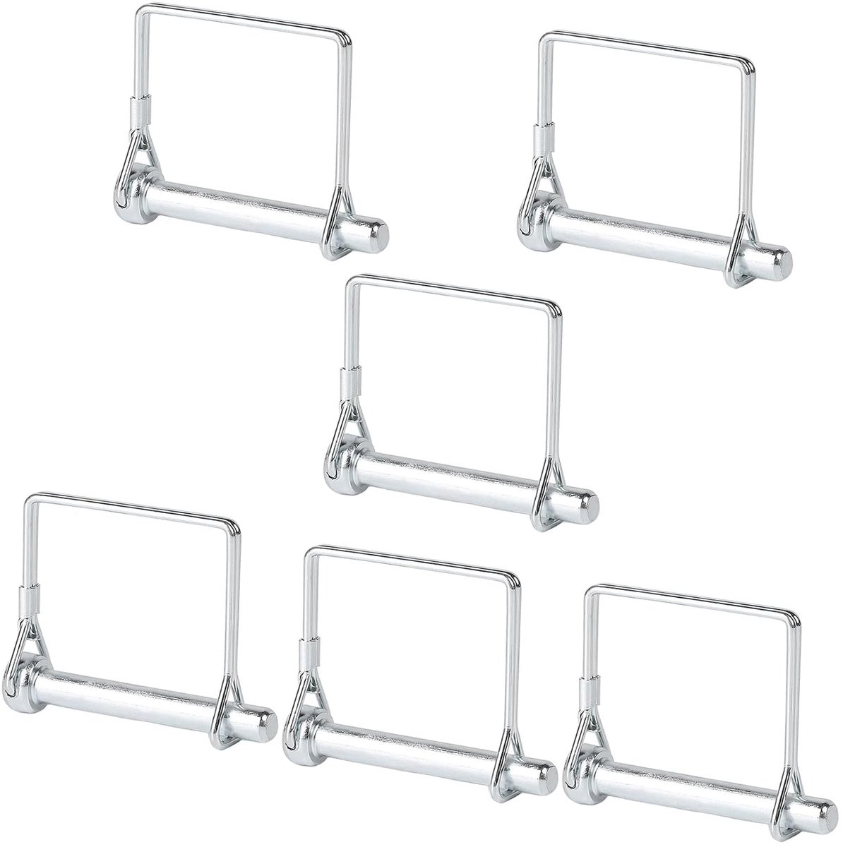 4,5 x 45 mm beveiligingspen, rechthoekige veerspeld, set van 6 koppelingspen, beveiligingsbout, buisklemveering met vergrendeling, voor boerderij aanhangwagen, boerderij, tuin