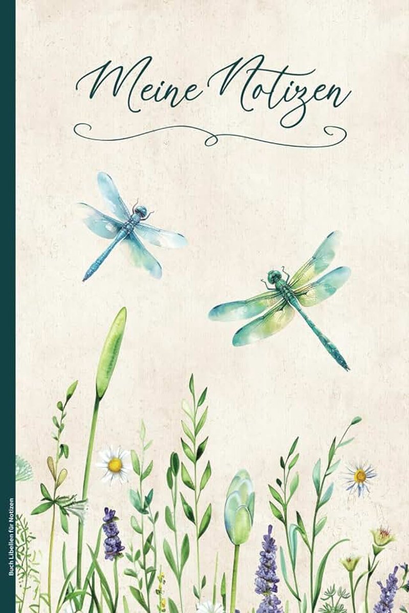 Libellen für Notizen: Notizbuch Naturmotiv Notizheft A5 liniert mit Insekten auf Blumenwiese kleines Geschenk für Insektenliebhaber Geschenkidee zum Geburtstag praktisch als Tagebuch