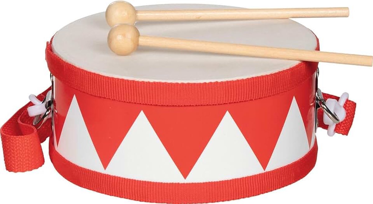Trommel, rot: H= 7 cm, Ø= 15 cm, Holz, per Stück
