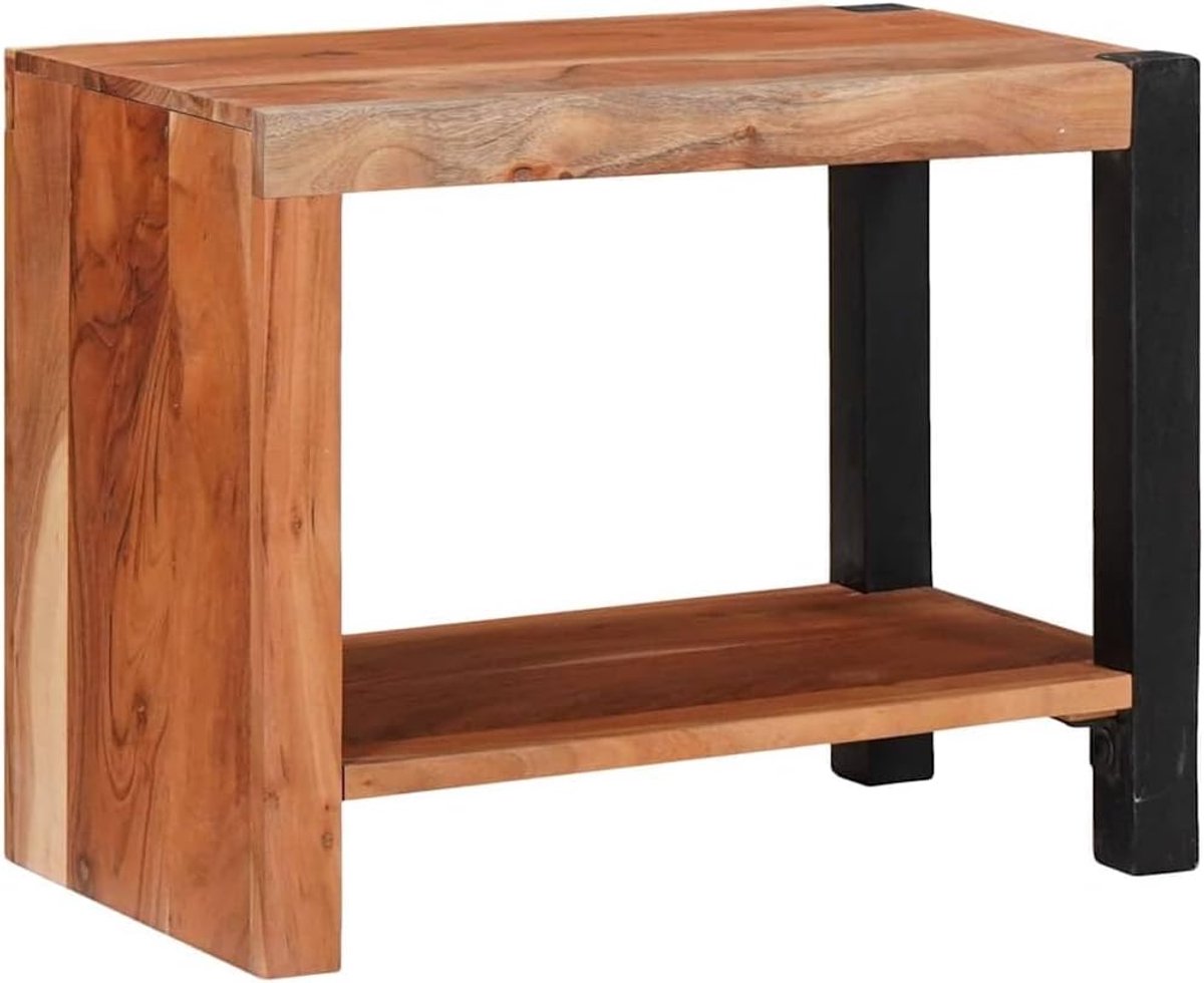 Boekenkast bruin 50 x 30 x 40 cm massief hout acacia met ijzeren