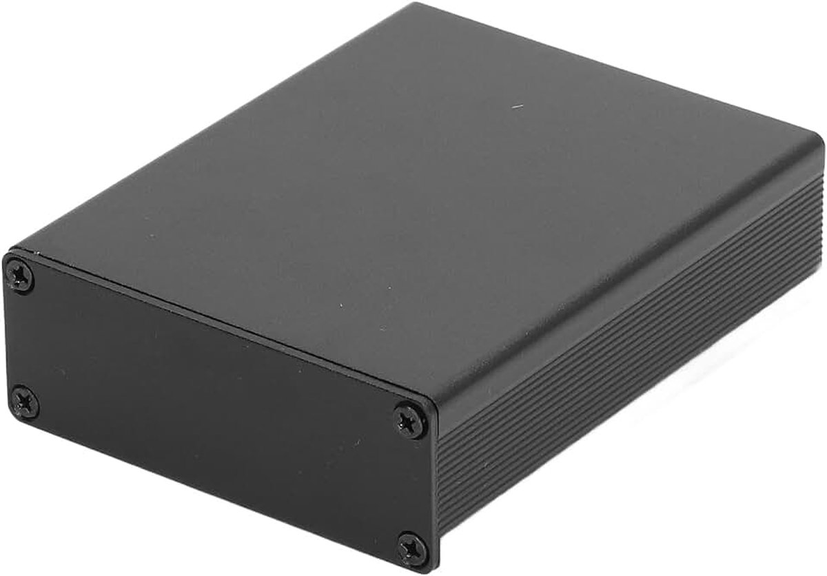 Behuizing, elektronica, metalen, lege, PCB-boardbehuizing zwart - 8,3 x 6,3 x 1,4 cm (l x b x h)