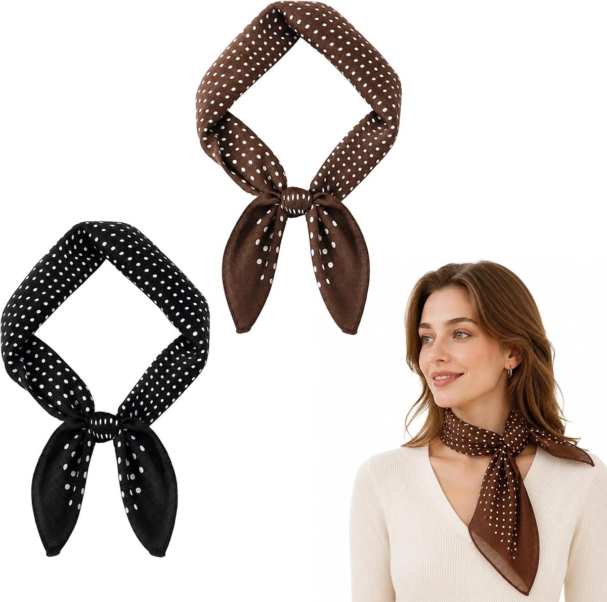 2 stuks halsdoeken voor dames, licht, ademend, accessoires voor