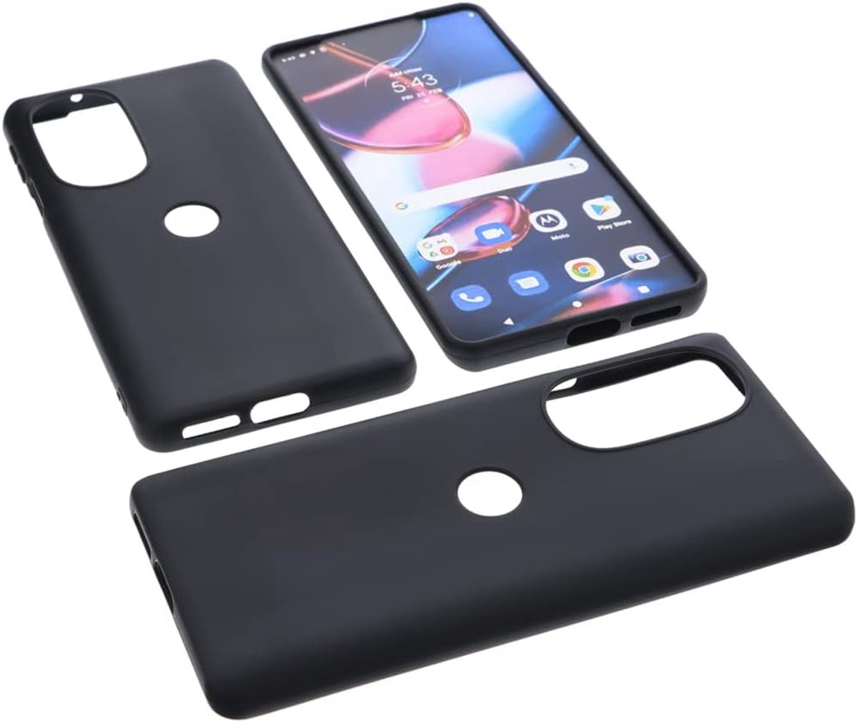 compatibel met Motorola Edge+ 2022 / Edge 30 Pro van rubber TPU bescherming gsm-hoes zwart