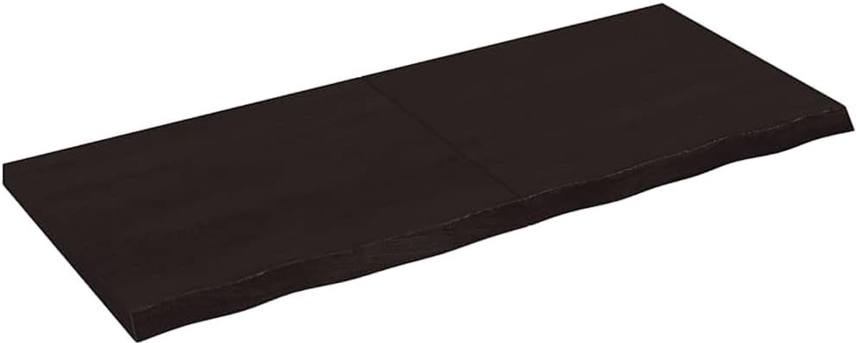 Vervangend tafelblad, houten tafelblad, vervangingsplaat voor tafel, eettafel, geschikt voor restaurant, eetkamer, hotel, café, donkerbruin, 120 x 50 x (2-4) cm, massief eiken