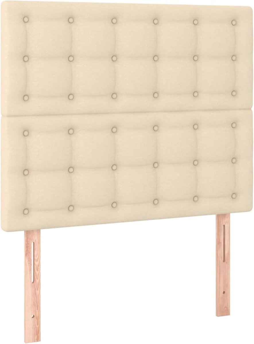Hoofdeinde, crème, 100 x 5 x 118/128 cm, stof, voor bedden zonder hoofdeinde, ideaal voor slaapkamer en moderne woonkamers, eenvoudige montage, gemakkelijk te reinigen en rugvriendelijk zitten