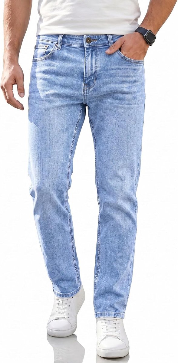 Jeans Stretch Regular Fit Denim Broek Mannen Katoen Straight Jeans Broek Comfortabele Business Vrijetijdsbroek