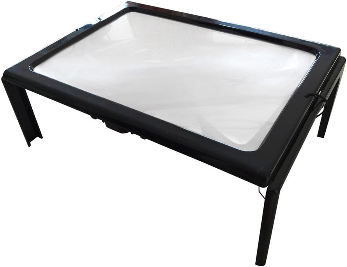 3 x leesvergrootglas, groot, verlicht op poten met 4 leds, gigantisch vergrootglas