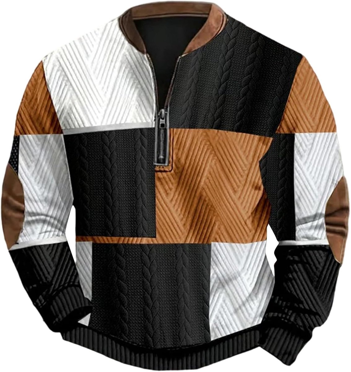 Modieus sweatshirt met ritssluiting, casual trui met opstaande kraag, lange mouwen en ronde hals, atletische stijl, ideaal voor streetwear en dagelijks comfort.