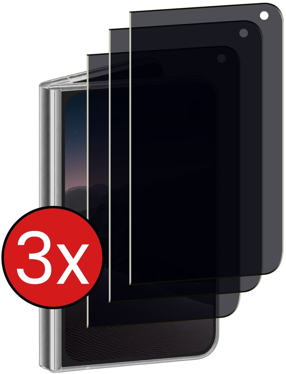 Screenprotector - 3 Stuks - Geschikt voor Apple iPhone Duo - Privacy Filter - Beschermglas - Gehard Glas - Tempered Glass - Screen Protector