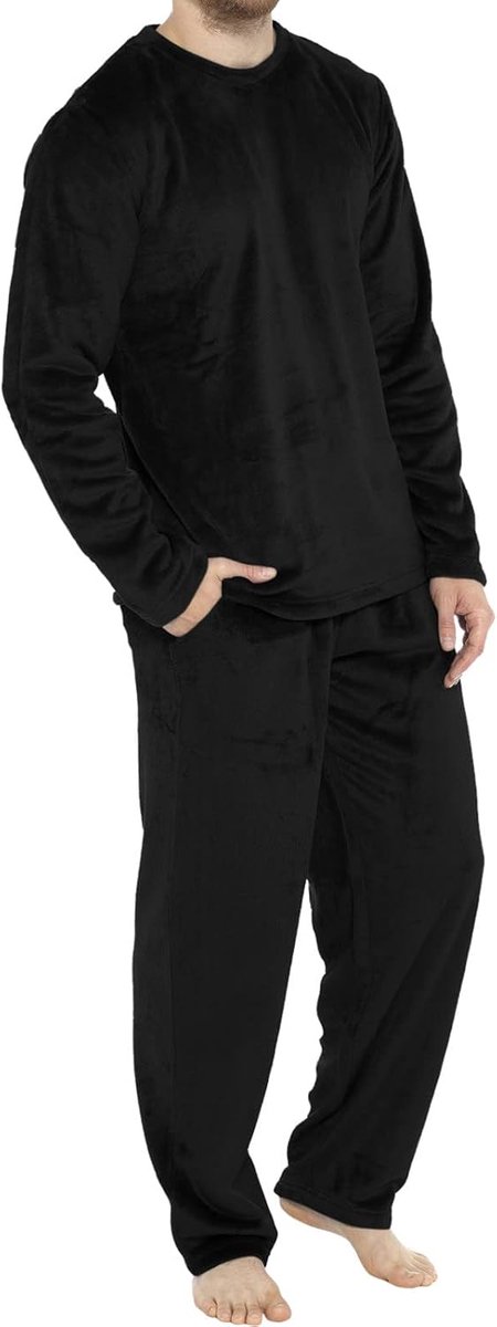 2026 Heren Mode Vrije Tijd Zacht Thuis Effen Kleur Shirt Broek Pyjama Set Thuis Service Tweedelige Lange Fleece Warme Pyjama's
