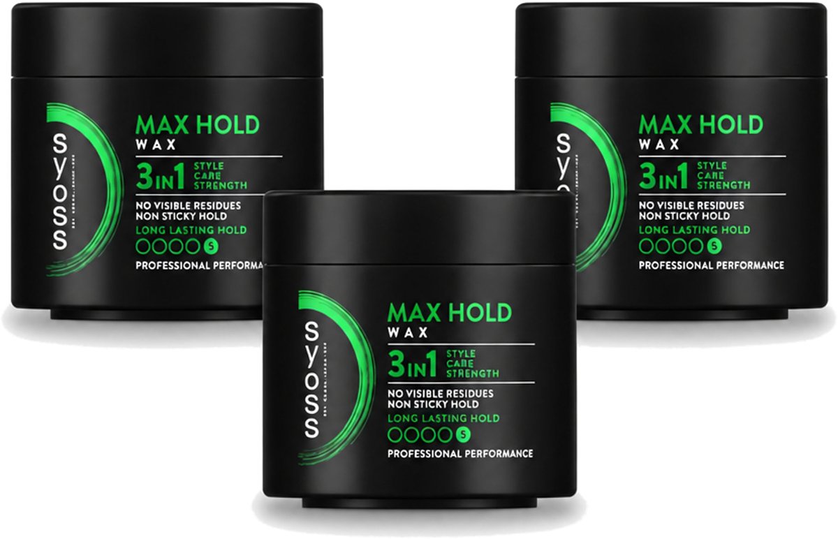 3 x SYOSS - Max Hold Haarwax - Verzorging - Langdurige Styling - 150ml - Voordeelverpakking - 3 stuks