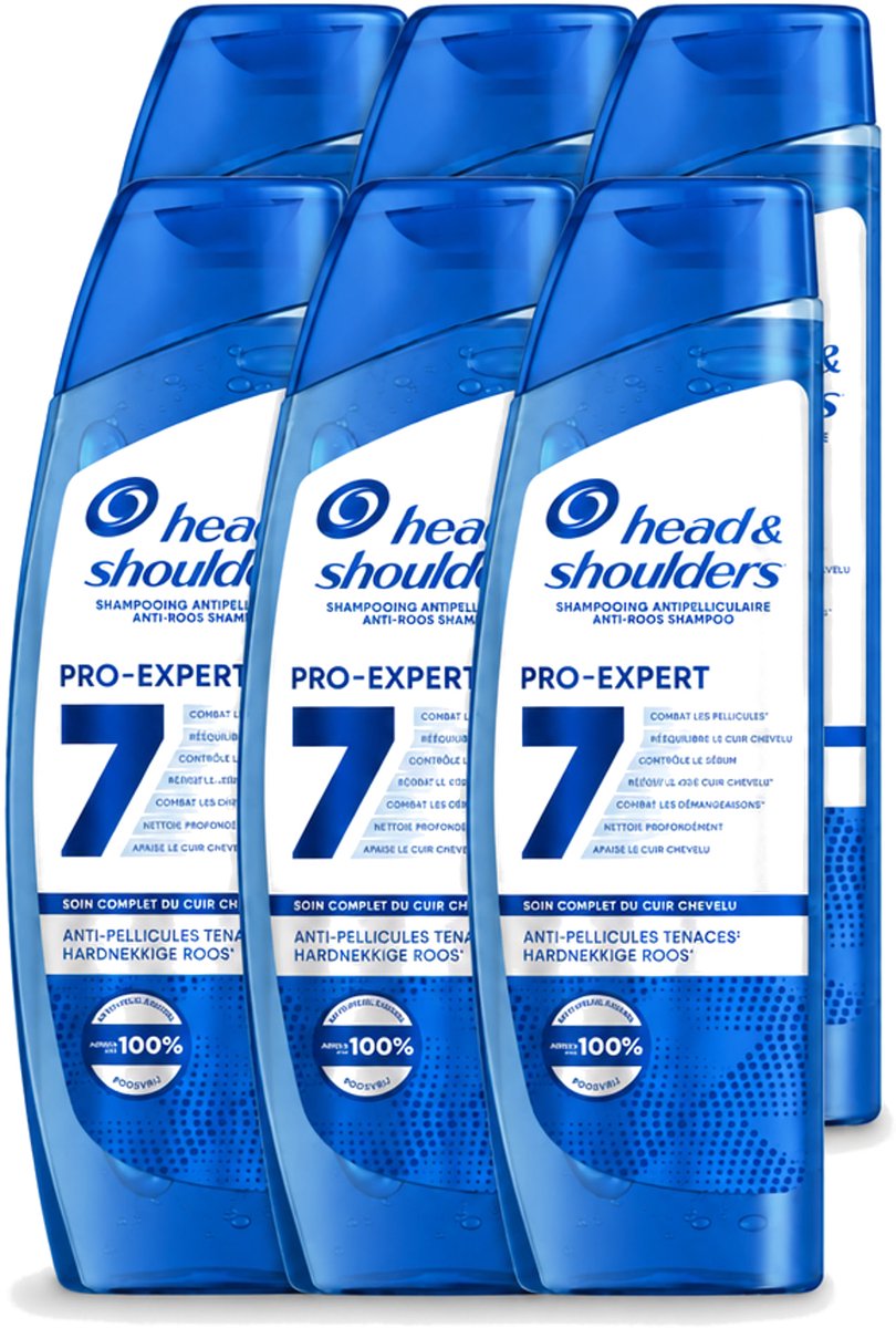 6 x Head & Shoulders - Shampoo - Pro-Expert 7 - Anti-Roos - 250 ml - Voordeelverpakking - 6 stuks