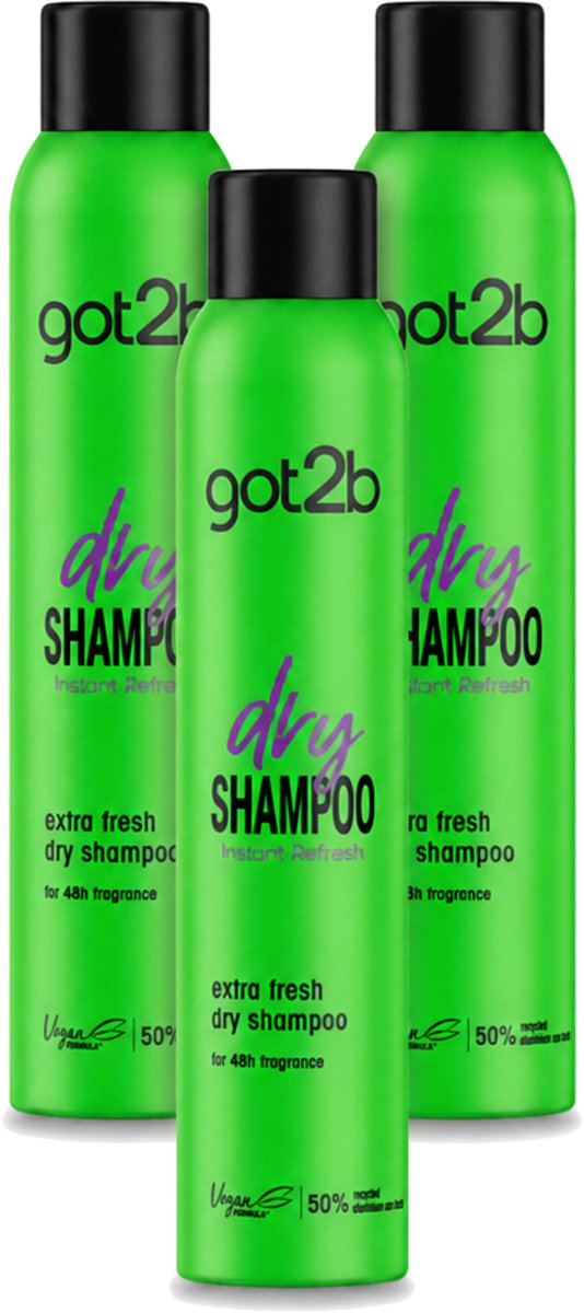 3 x Got2B - Droogshampoo - Extra Fresh - 200 ml - Voordeelverpakking - 3 stuks