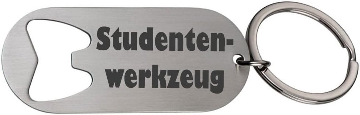 Sleutelhanger/flesopener met gravure "Studentengereedschap" - cadeau - grappig - studenten