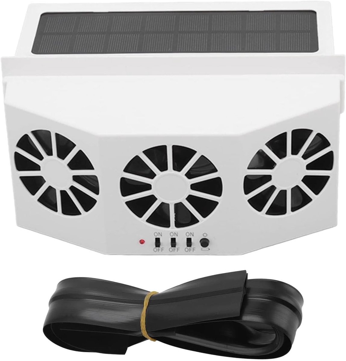 Autokoeler, automatische koeler, brede hoek, met 3 ventilatoren op zonne-energie, 2,4 V koellichaam met afdichting
